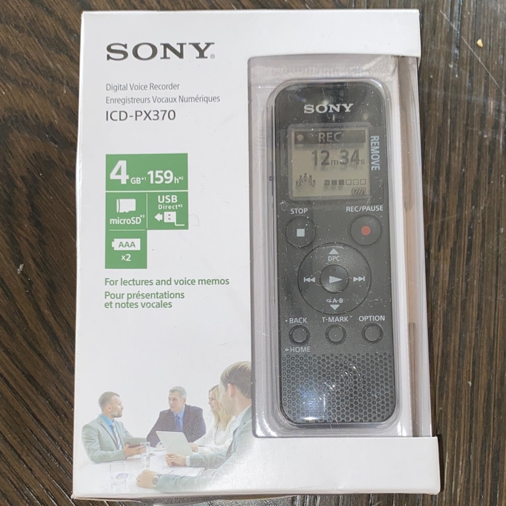 Sony ICD-PX370 Black Portable Digital Voice Recorder